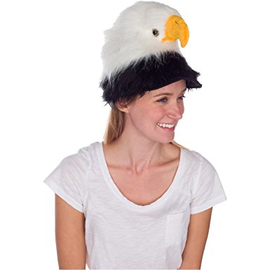 Realistic Plush Bird Costume Headwear – Bald Eagle Animal Hat