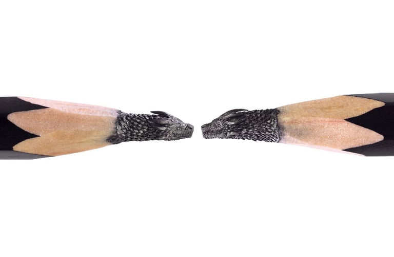 Miniature Game of Thrones Sculptures from Pencil Leads