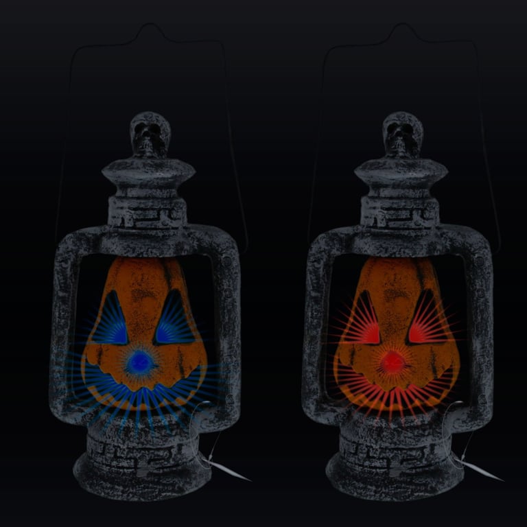 Halloween Hanging LED Light-Up Pumpkin Lantern