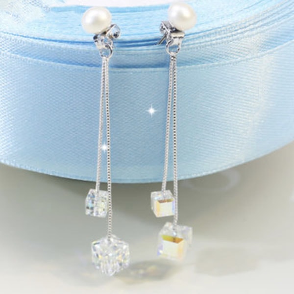 crystal pearl earrings