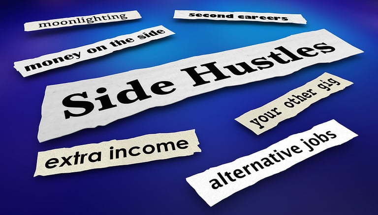 Side Hustle Second Gigs Jobs News Headlines 3d Illustration