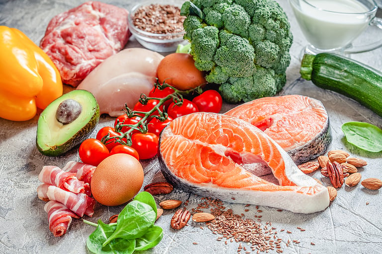 Healthy eating food low carb keto ketogenic diet meal plan protein fat