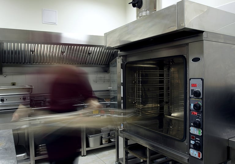 Professional cook preparing delicious food working very fast