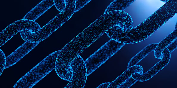 blocks Blockchain security digital technology fintech encrypted concept. 3D rendered illustration