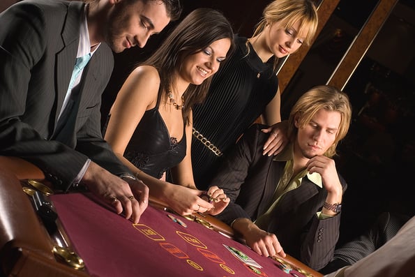 Young people have a good time in casino
