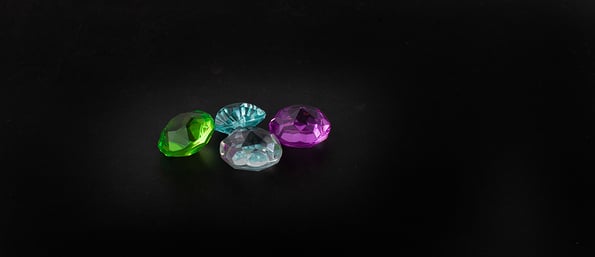 Jewel or gems on black shine color, Collection of many different natural gemstones