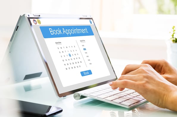 Booking Meeting Calendar Appointment On Laptop Online