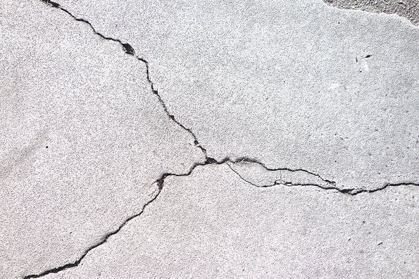 Cracks in a cement or conrete building foundation
