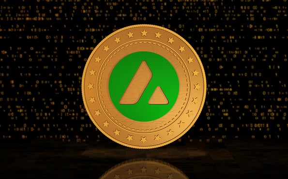Avalanche AVAX cryptocurrency symbol on white background isolated logo. Abstract concept 3d illustration.