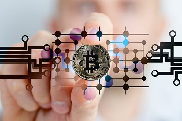 Huge stack of cryptocurrencies. Bitcoin business. Crypto currency gold Bitcoin. Bitcoin business modern currency exchange.