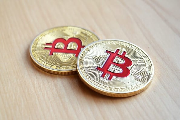 Huge stack of cryptocurrencies. Bitcoin business. Crypto currency gold Bitcoin. Bitcoin business modern currency exchange.