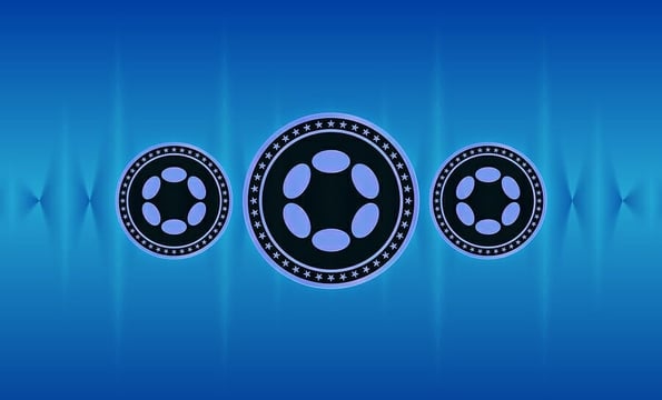 polkadot-dot virtual currency images. 3d illustration. coin logo.