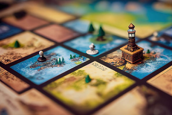 Simple illustration of the board game model, board game concept for fingerprinting.