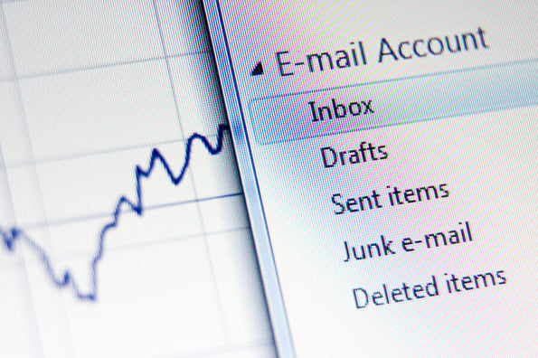 LCD macro photo business and finance related email concept shot