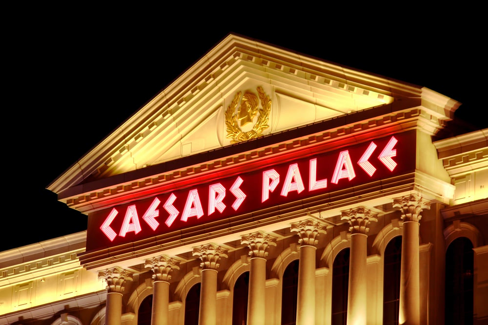 Sign board of Caesars Palace located in Las Vegas