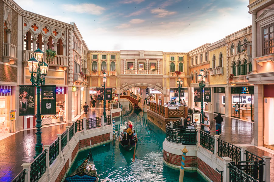 Interior shot of the Venetian Macao Gondola rides.