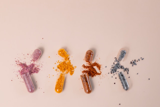 Line up of different GLITTER PILLS which