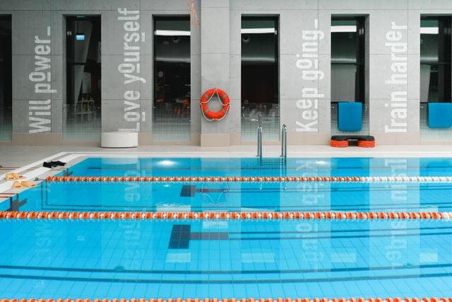 view of indoor pool for swimming