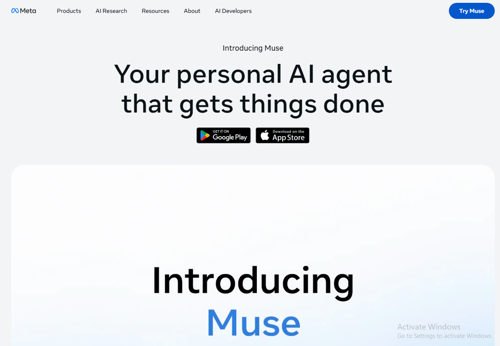 screenshot of muse from meta