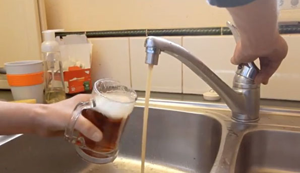 Plumbing Filled With Beer Instead Of Water