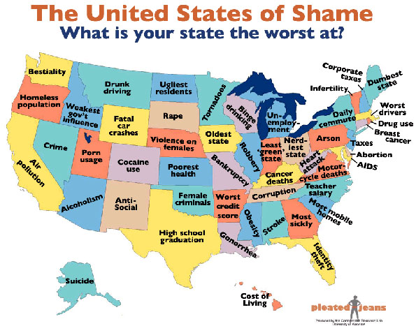 Map Of Every State S Biggest Flaw Incredible Things