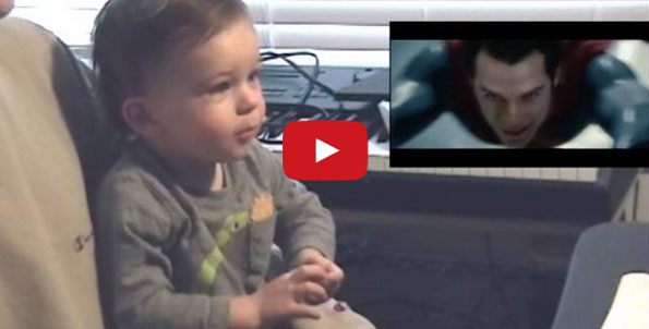 Baby Reacts To Superman Flying