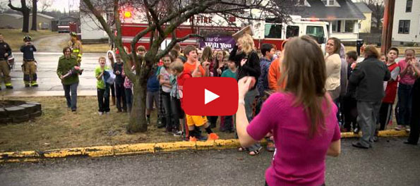 Firefighter Proposes During Fire Drill
