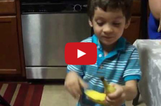 Kid Goes Batshit Over A Banana