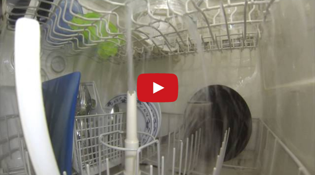 See What A Running Dishwasher Looks Like From Inside