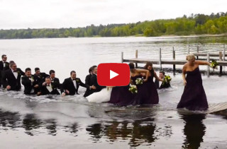 22 Person Wedding Party Takes A Dip After Dock Collapses