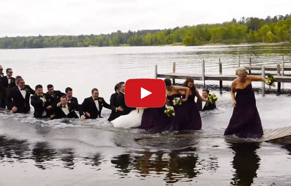 22 Person Wedding Party Takes A Dip After Dock Collapses