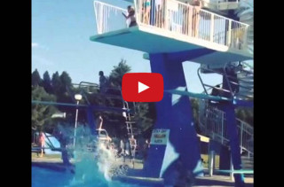 Woman Demonstrates How To NOT Do The High Dive