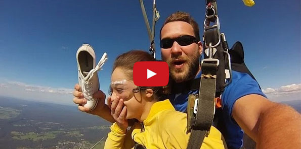 Amazing!: Skydiver’s Shoe Flies Off, Then She Catches It