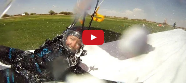 Thrill-Seeking Skydivers Up The Ante & Land On A Slip N Slide