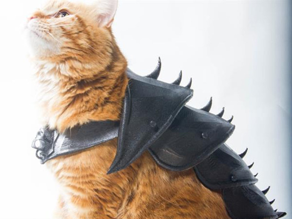 This 3-D Printed Cat Armor Prepares Your Kitty For Battle