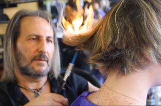 This Hair Stylist Uses Blowtorches, Samurai Swords, & Razor Talons To Cut Clients’ Hair