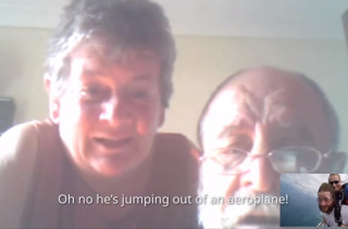 A Man Skypes His Parents While Skydiving For The First Time