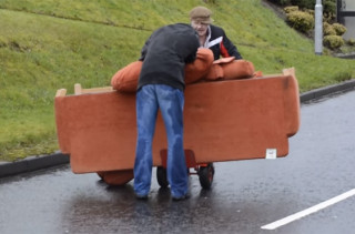 Two Drunk Irishmen Try To Move A Couch, Hilarity Ensues