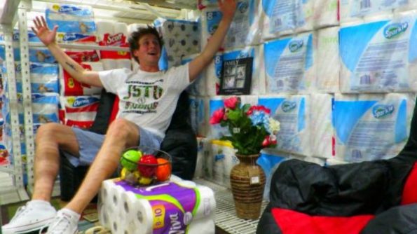 Two Guys Built A Giant Toilet Paper Fort Inside Walmart