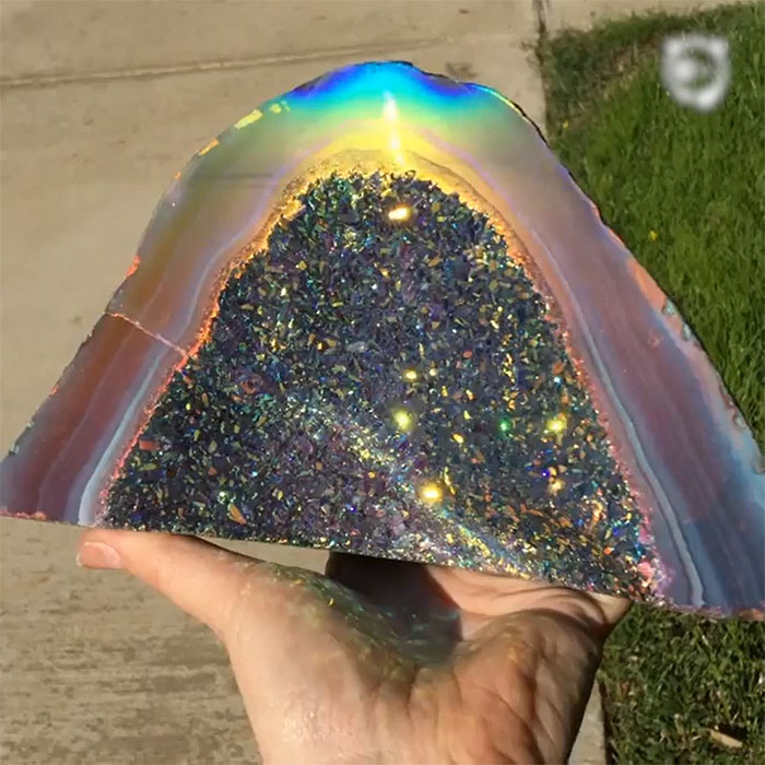 An Insanely Cool Rainbow Crystal Geode & More Incredible Links