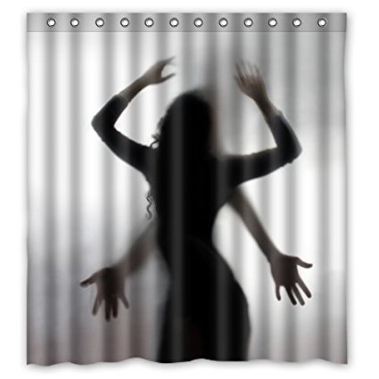 Funny Sexy Woman and Men Sex Silhouette Shadow Bathroom Shower Curtain