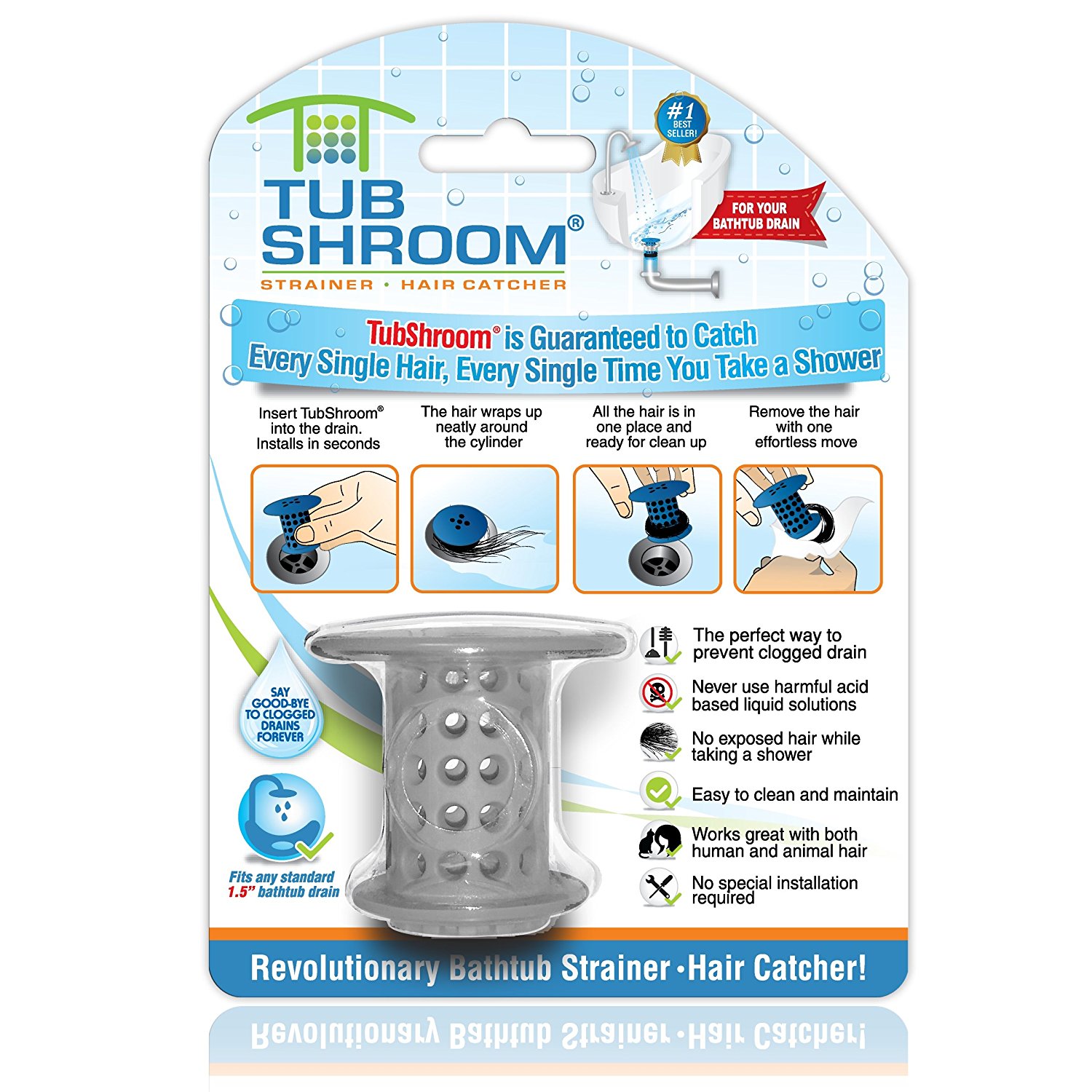 Tubshroom The Good Grips Shower Tub Hair Catcher/Strainer