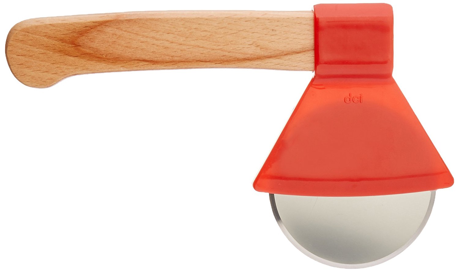 DCI Ax Pizza Cutter, Stainless Steel Cutting Blade and Wood Handle