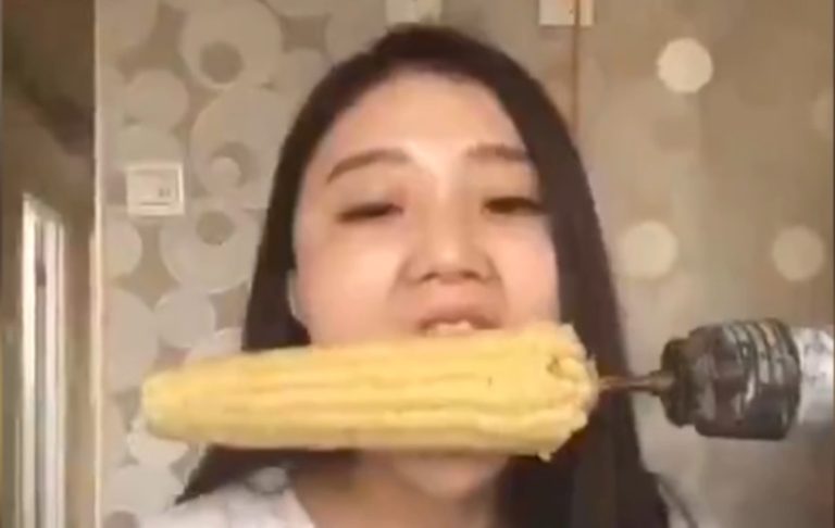 Woman Tries To Eat Corn Using A Drill And See The