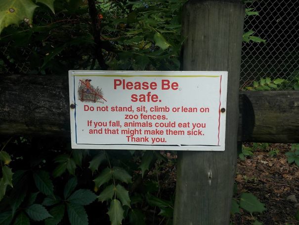 zoo warning signs