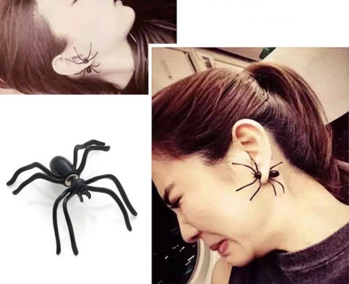 Giant Spider Earrings Realistic Decorative Spider Creepy Ear Studs
