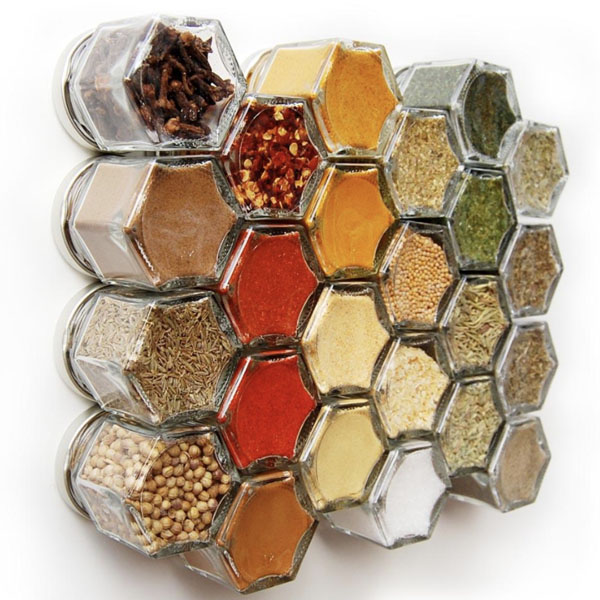 Small and Handy Hexagon Spice Jars