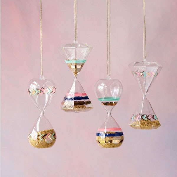 Pastel Painted Hanging Hourglass Ornament