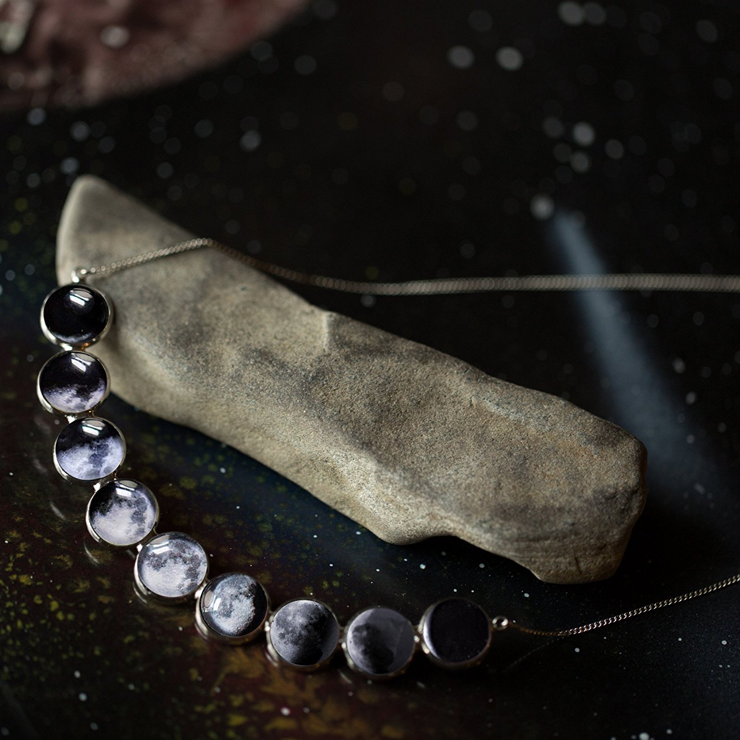 Moon Phase Bib Wearable Necklace