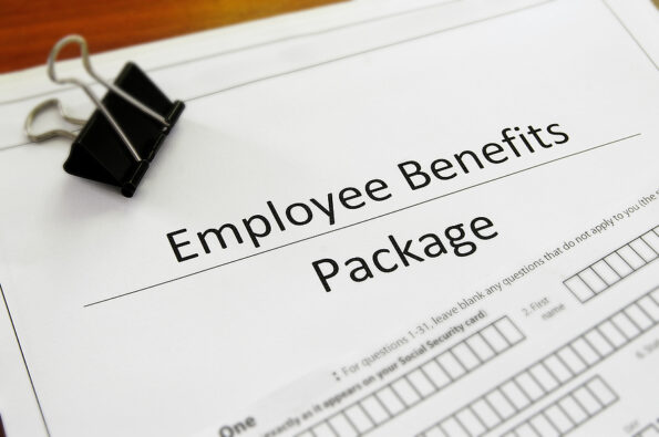 A cCloseup of an employee benefit package